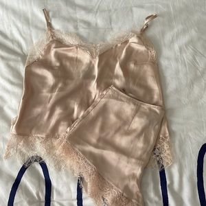 NWT Satin Lace Cami Set